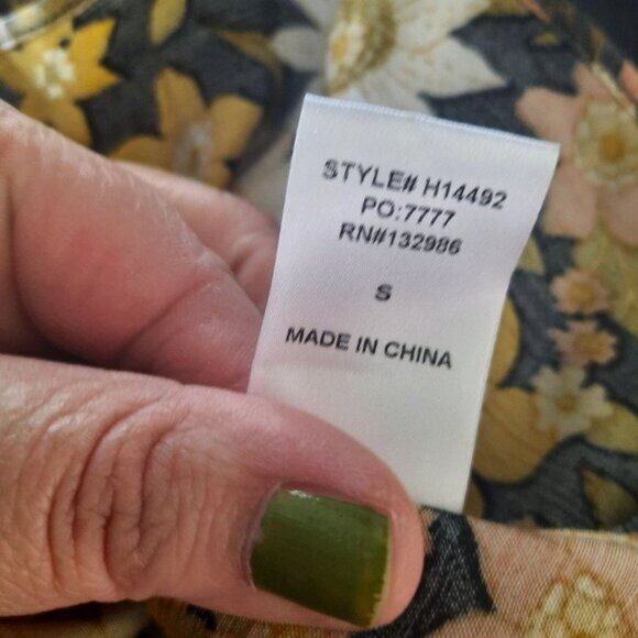 Altar'd State Whimsical babydoll Satin Floral Blouse - Picture 9 of 11